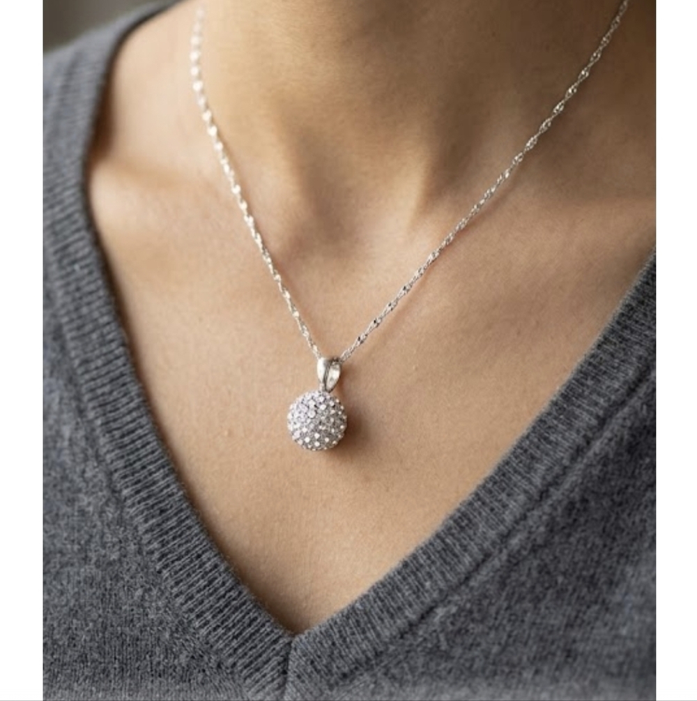 Sparkly CZ Sterling Silver Pendant Necklace